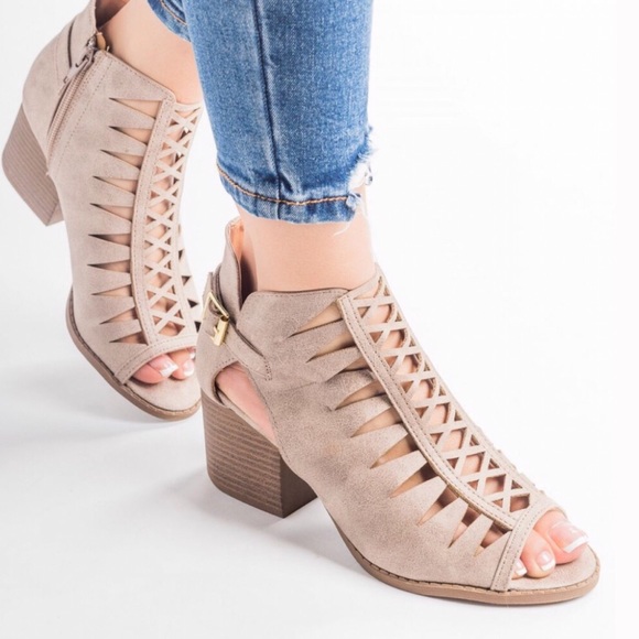 Boho Criss Cross Cut-Out Booties - Picture 2 of 6